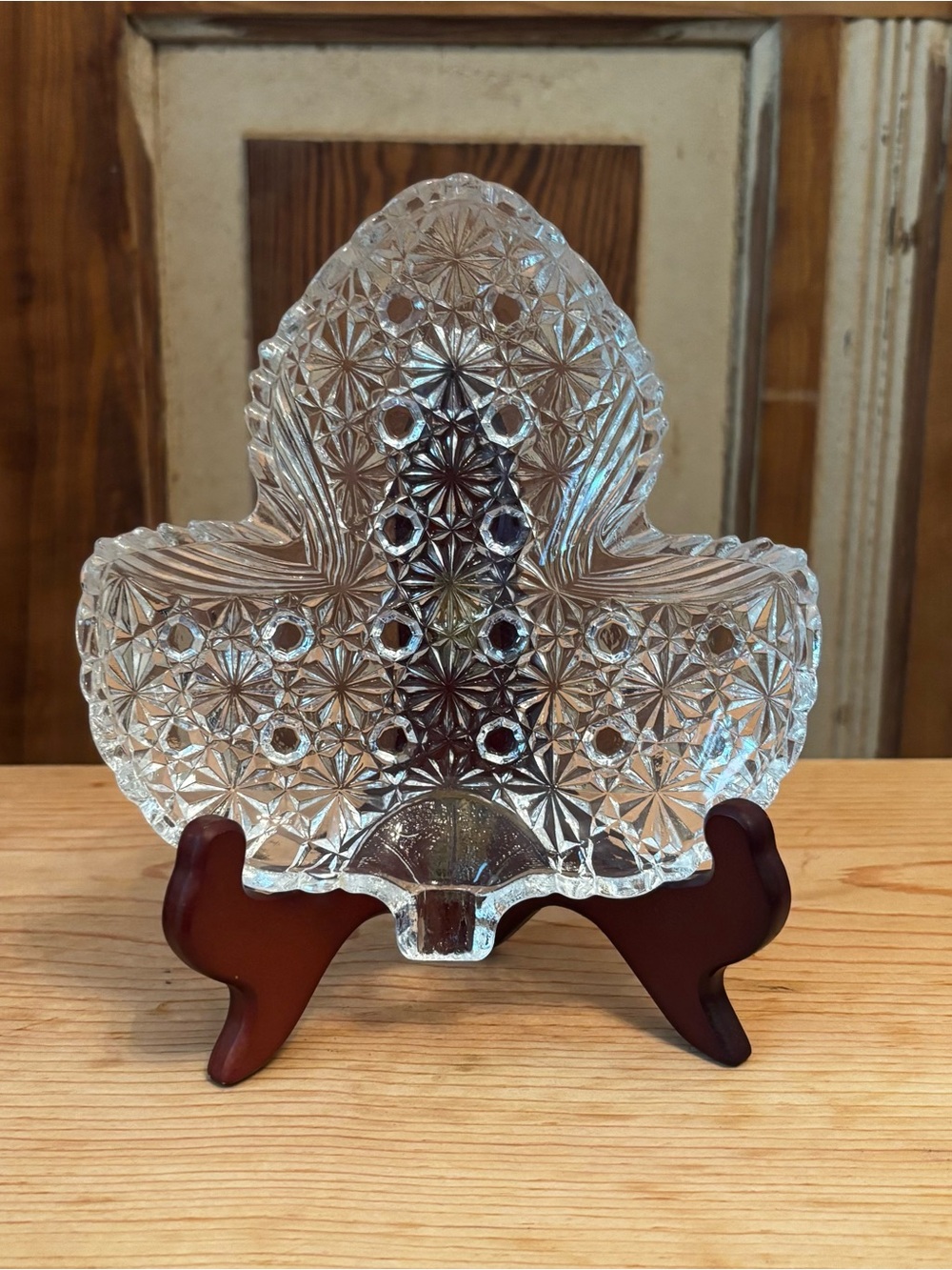 Fenton Daisy & Button Glass Decorative Ashtray or Dish- Clear